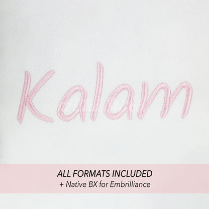 Kalam Native BX Embroidery Font - Satin Stitch Alphabet (6 Sizes)