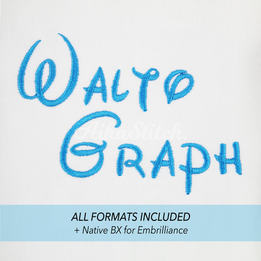 Waltograph Native BX Embroidery Font - Satin Stitch Alphabet (10 Sizes)