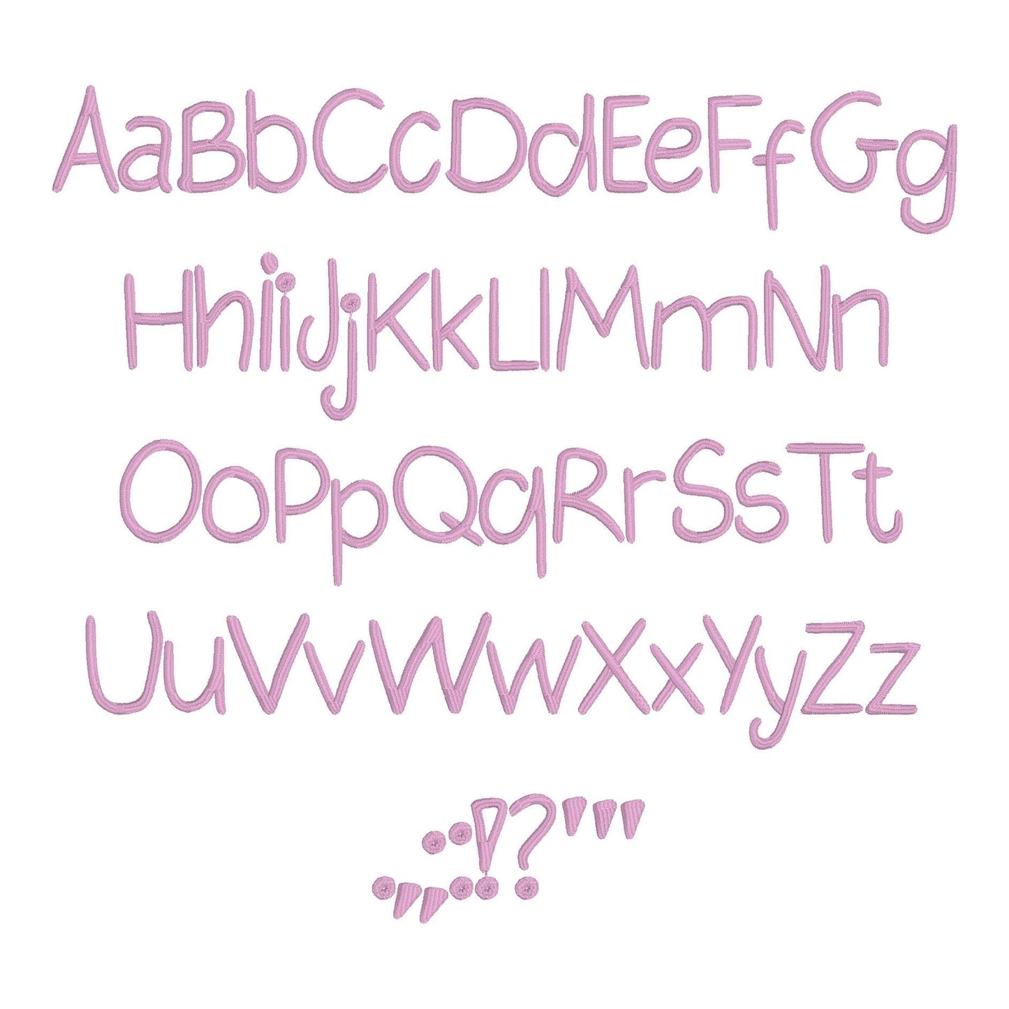 Pencil Native BX Embroidery Font - Satin Stitch Alphabet (6 Sizes)