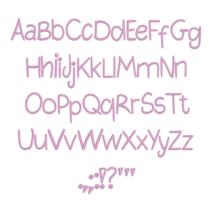 Pencil Native BX Embroidery Font - Satin Stitch Alphabet (6 Sizes)