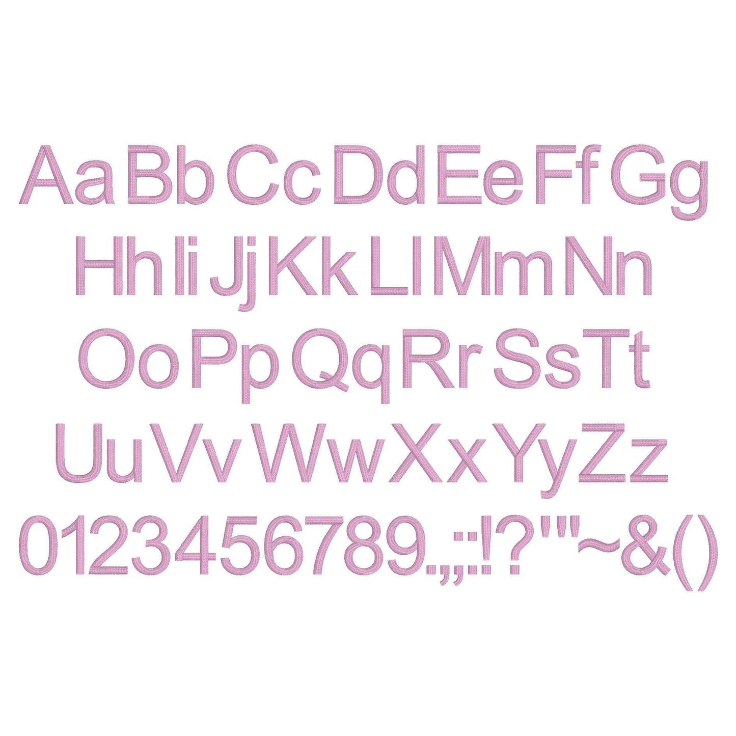 Arial Native BX Embroidery Font - Satin Stitch Alphabet (11 Sizes)