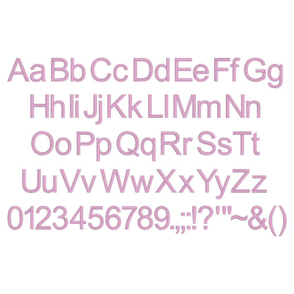 Arial Native BX Embroidery Font - Satin Stitch Alphabet (11 Sizes)