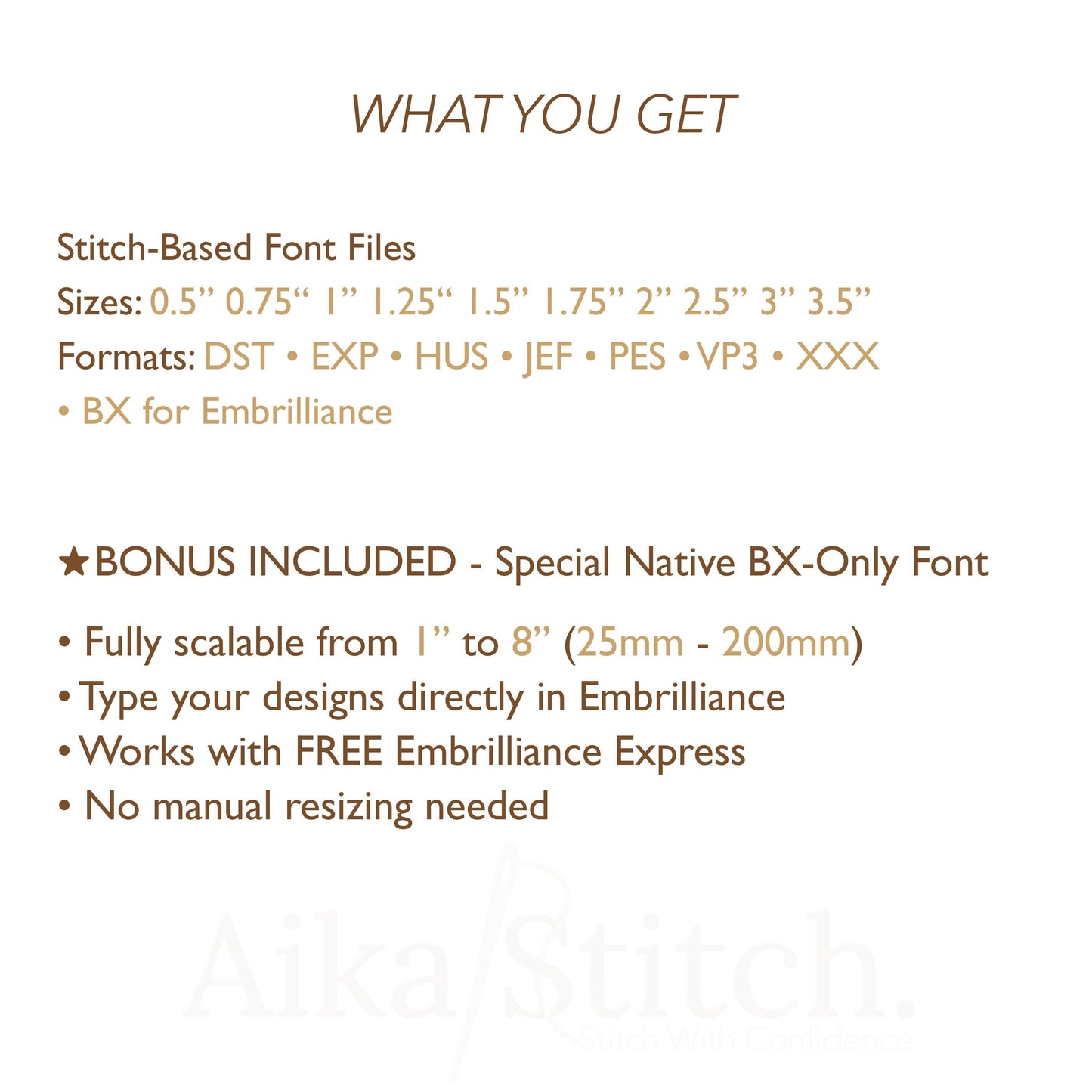 Angelina Native BX Embroidery Font - Satin Stitch Alphabet (10 Sizes)