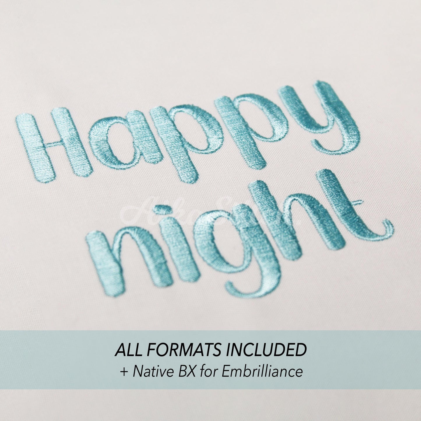 Happy Night Native BX Embroidery Font - Satin Stitch Alphabet (10 Sizes)