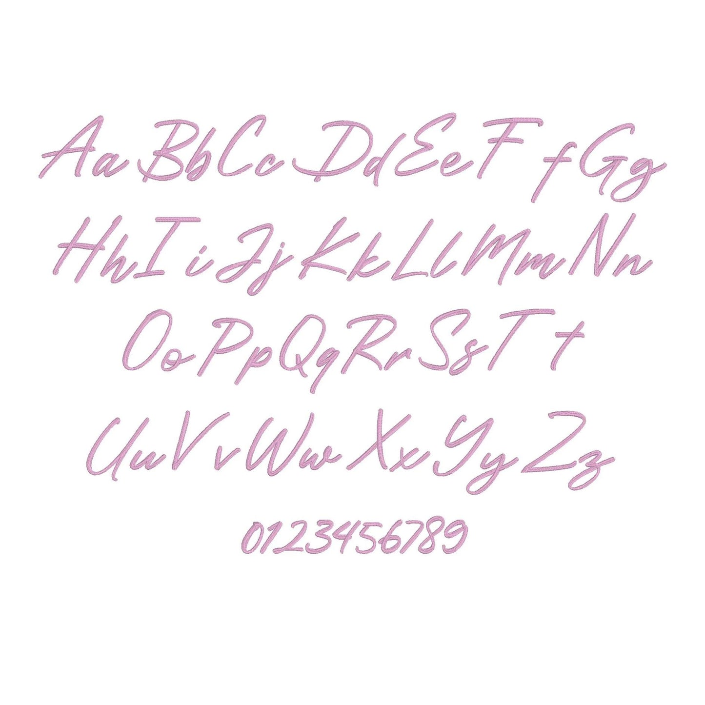 Roustel Native BX Embroidery Font - Satin Stitch Alphabet (5 Sizes)