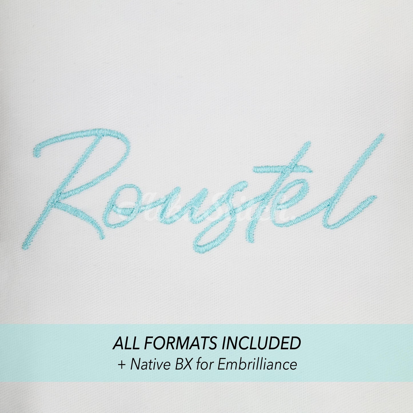 Roustel Native BX Embroidery Font - Satin Stitch Alphabet (5 Sizes)