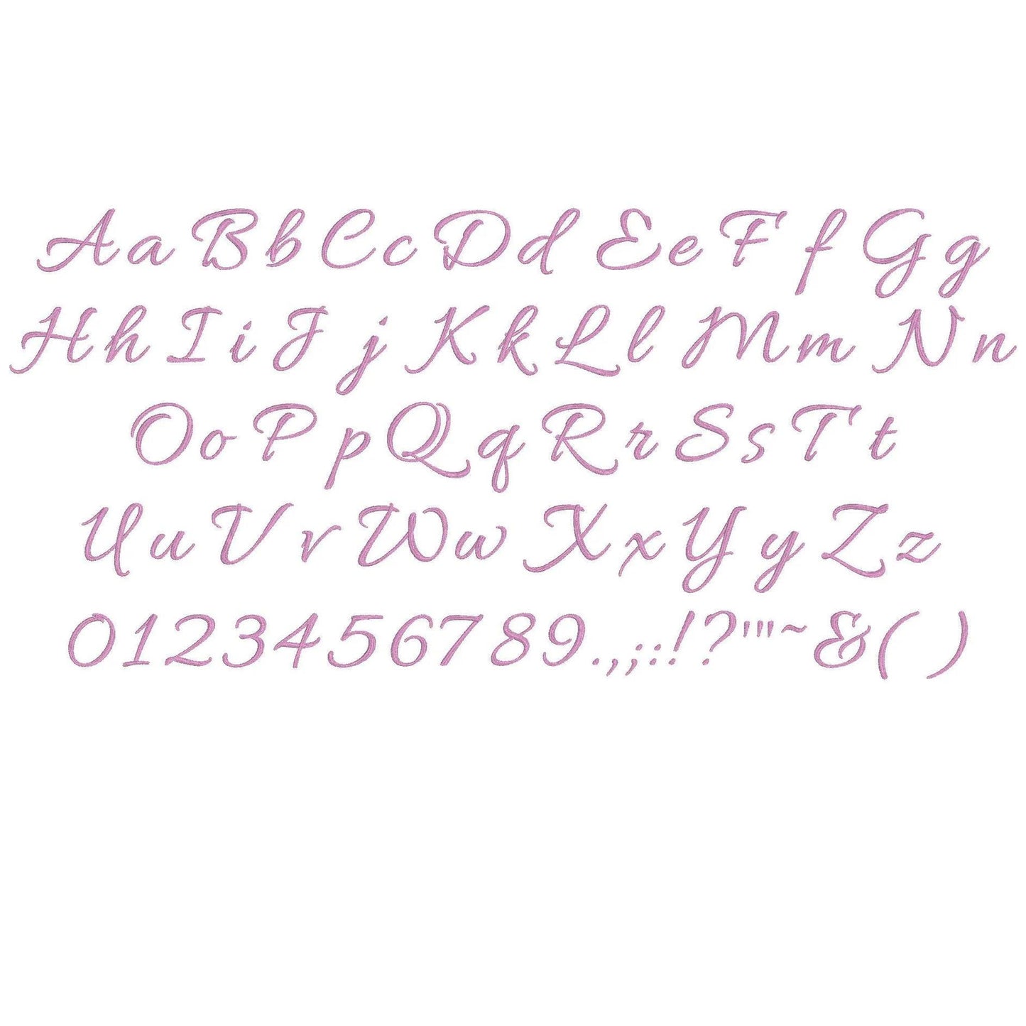 Allura Native BX Embroidery Font - Satin Stitch Alphabet (10 Sizes)