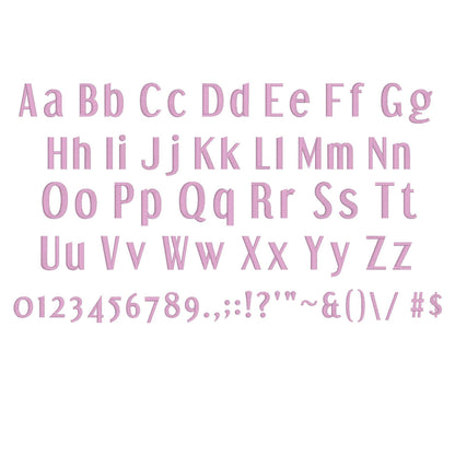Dream Orphans Native BX Embroidery Font - Satin Stitch Alphabet (10 Sizes)