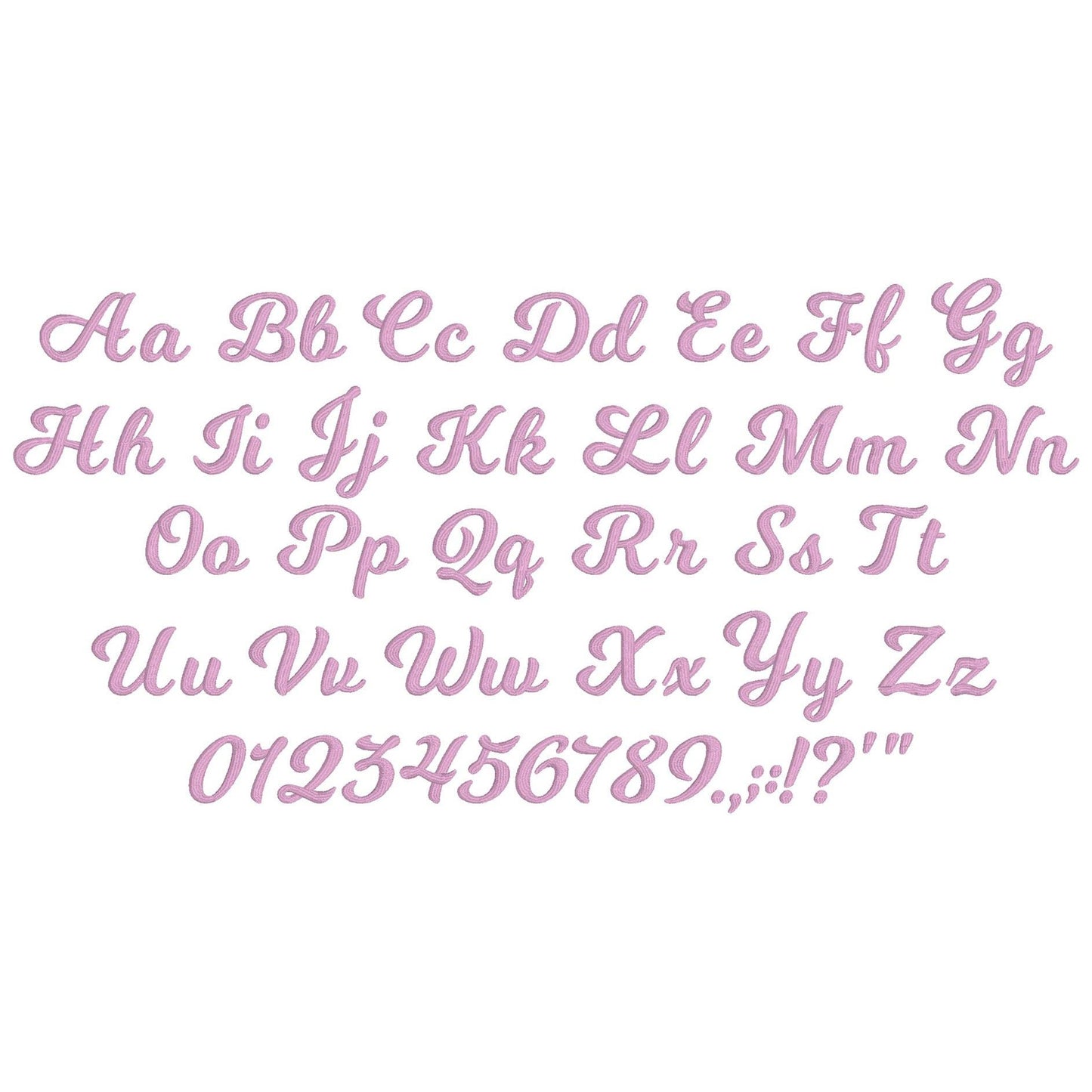 MilkShake Native BX Embroidery Font - Satin Stitch Alphabet (6 Sizes)