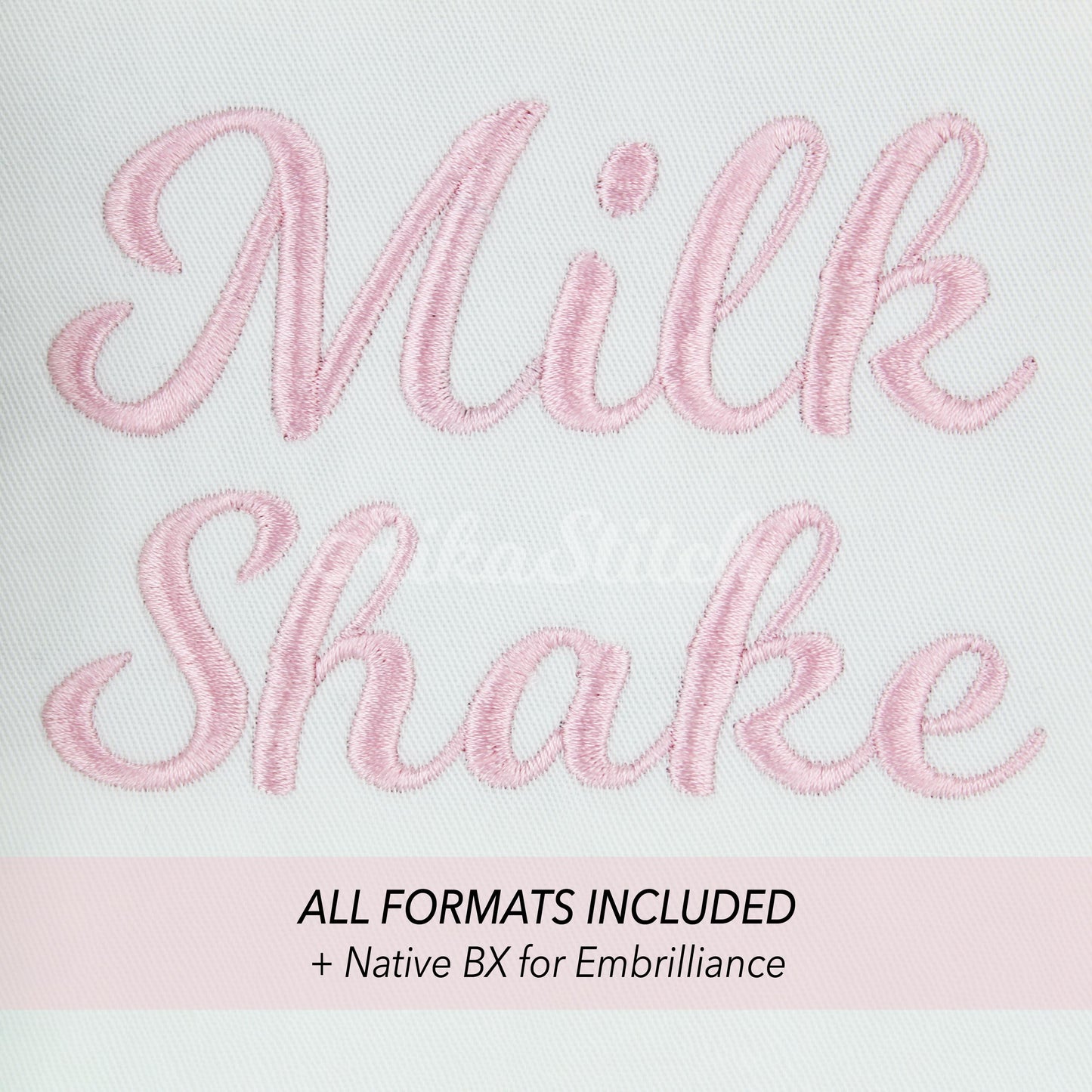 MilkShake Native BX Embroidery Font - Satin Stitch Alphabet (6 Sizes)