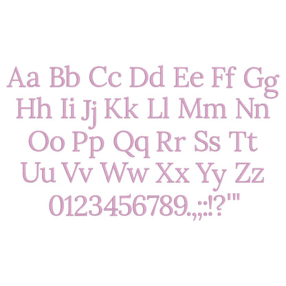 Lora Native BX Embroidery Font - Satin Stitch Alphabet (6 Sizes)