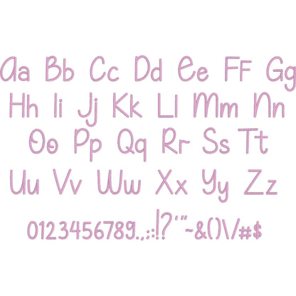 Amber Native BX Embroidery Font - Satin Stitch Alphabet (11 Sizes)