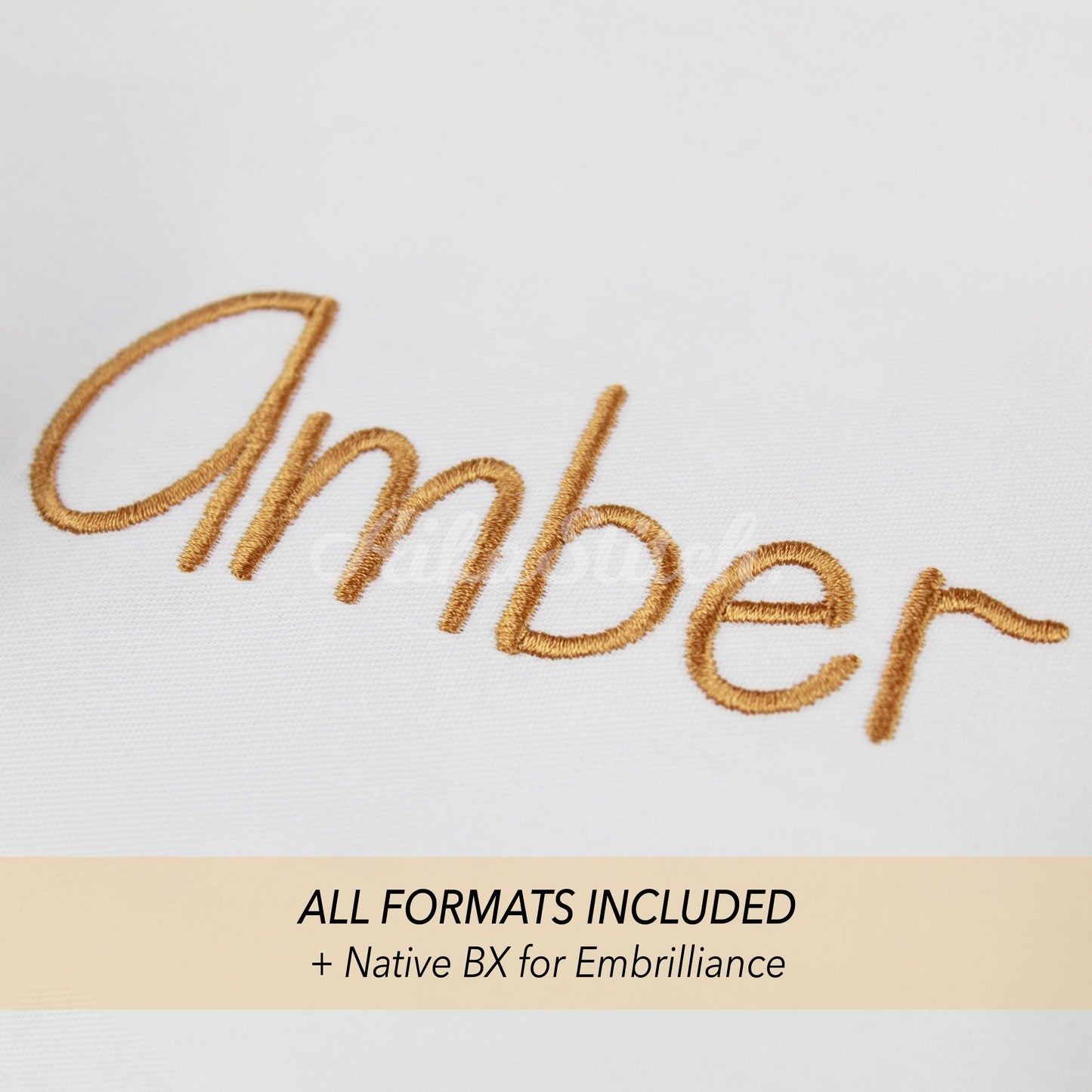 Amber Native BX Embroidery Font - Satin Stitch Alphabet (11 Sizes)