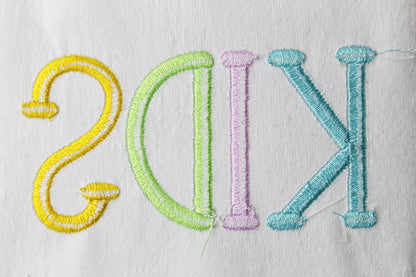 Kids Native BX Embroidery Font - Satin Stitch Alphabet (11 Sizes)