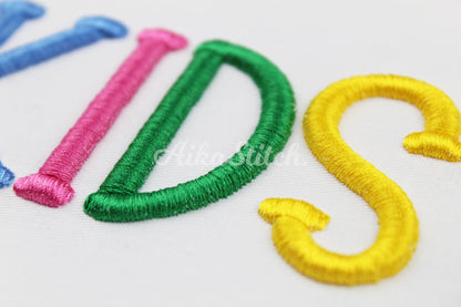 Kids 3D Puff Native BX Embroidery Font – Foam Alphabet (8 Sizes)