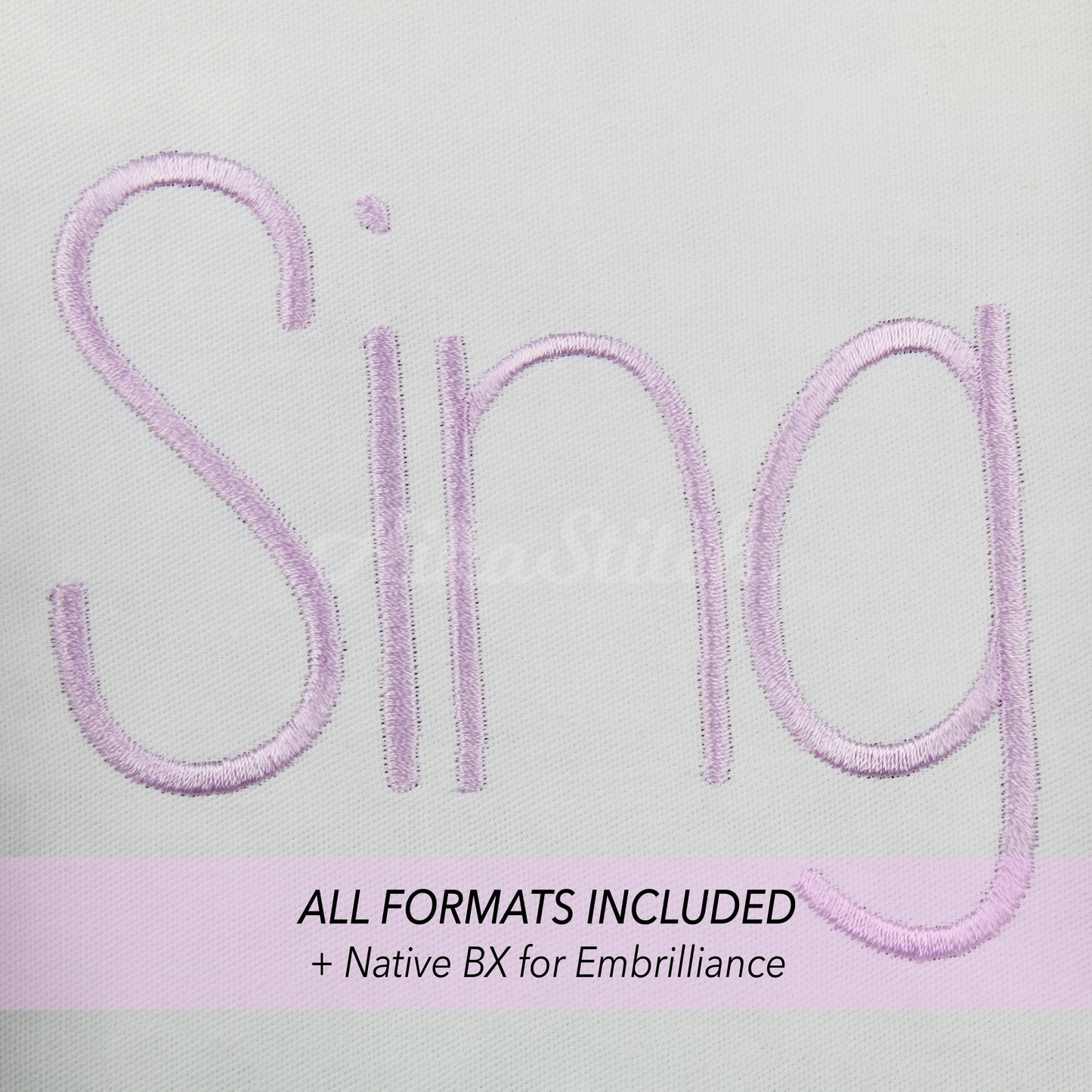Sing Native BX Embroidery Font - Satin Stitch Alphabet (11 Sizes)