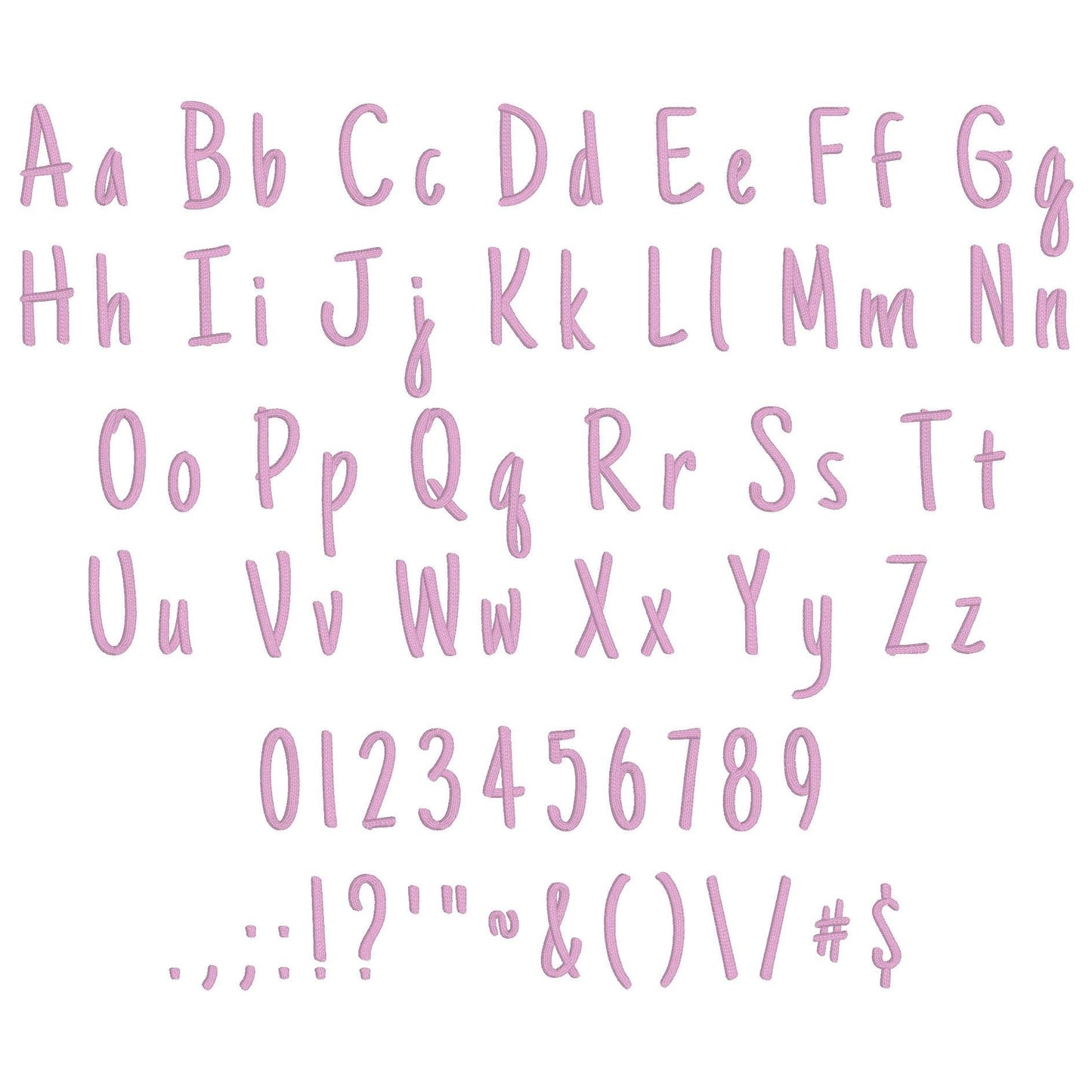 Lucy Native BX Embroidery Font - Satin Stitch Alphabet (11 Sizes)