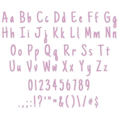 Lucy Native BX Embroidery Font - Satin Stitch Alphabet (11 Sizes)