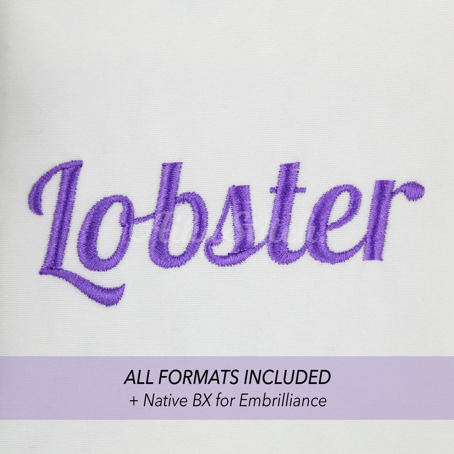 Lobster Native BX Embroidery Font - Satin Stitch Alphabet (10 Sizes)