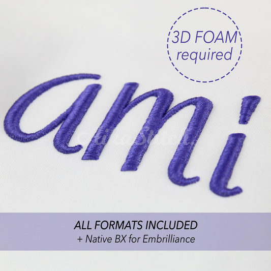 Amita 3D Puff Native BX Embroidery Font – Foam Alphabet (7 Sizes)