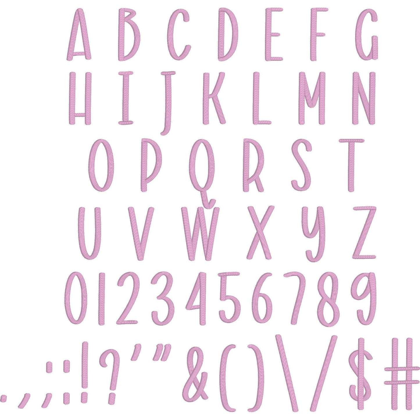 Farm Native BX Embroidery Font - Satin Stitch Alphabet (11 Sizes)