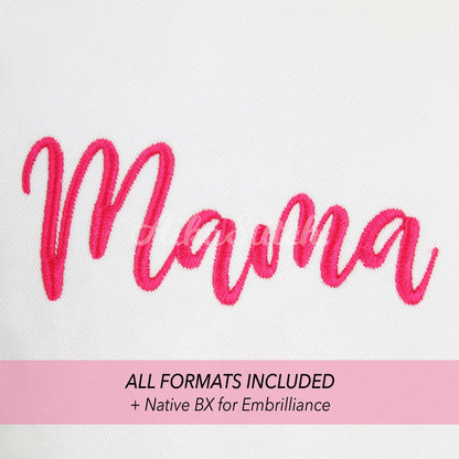 Mama Native BX Embroidery Font - Satin Stitch Alphabet (5 Sizes)