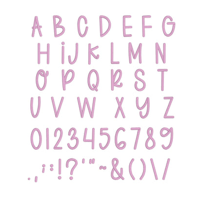 Apple Native BX Embroidery Font - Satin Stitch Alphabet (10 Sizes)