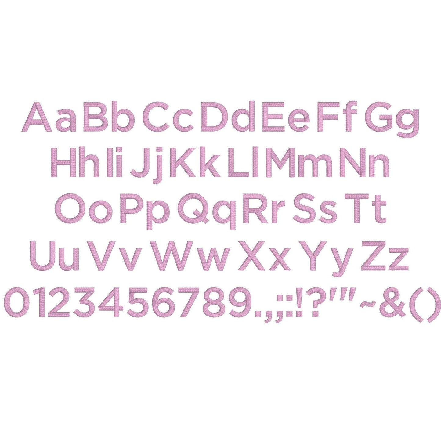 Gotham Native BX Embroidery Font - Satin Stitch Alphabet (10 Sizes)