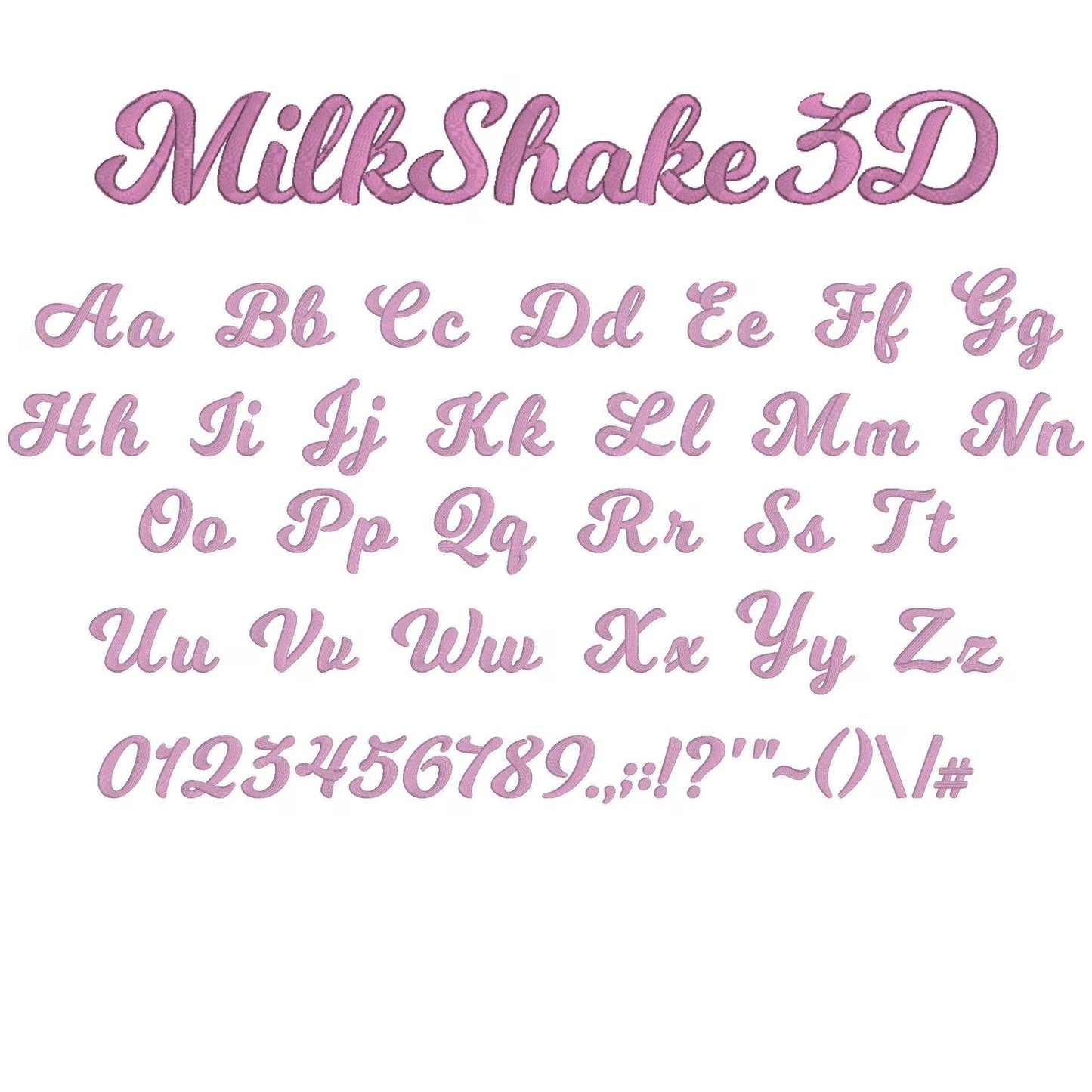 MilkShake 3D Puff BX Embroidery Font – Foam Alphabet (9 Sizes)