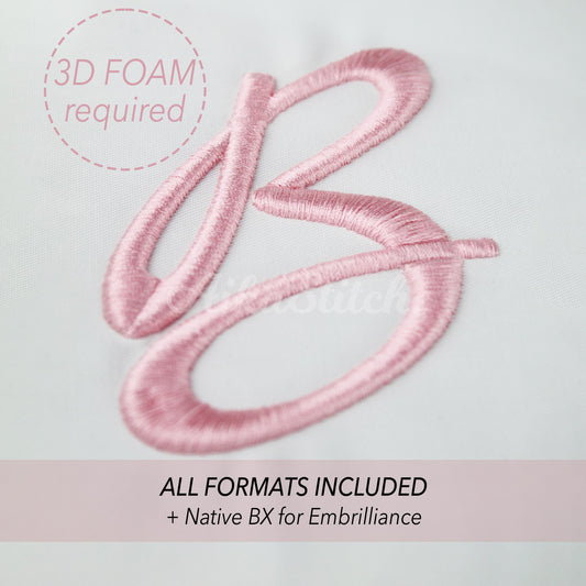 Marck 3D Puff Native BX Embroidery Font – Foam Alphabet (7 Sizes)