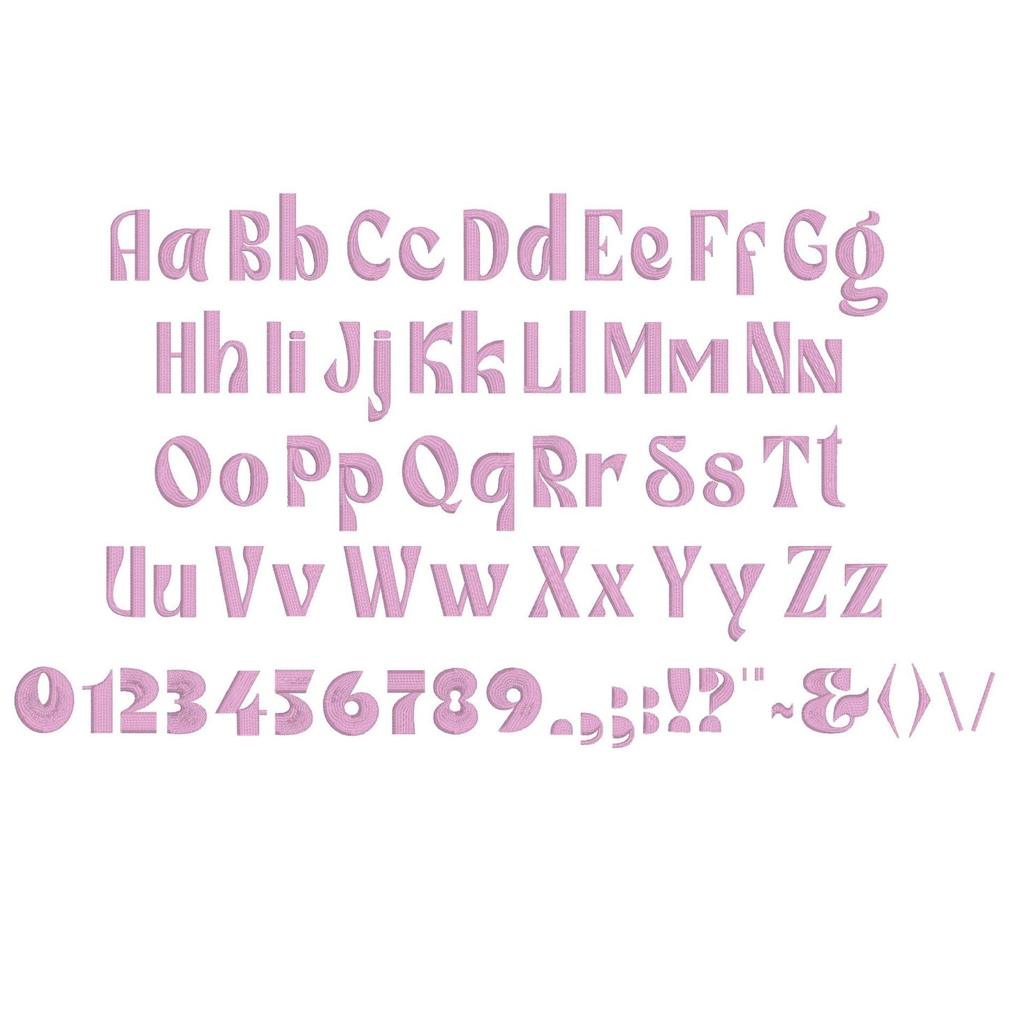 Narnia Native BX Embroidery Font - Satin Stitch Alphabet (10 Sizes)