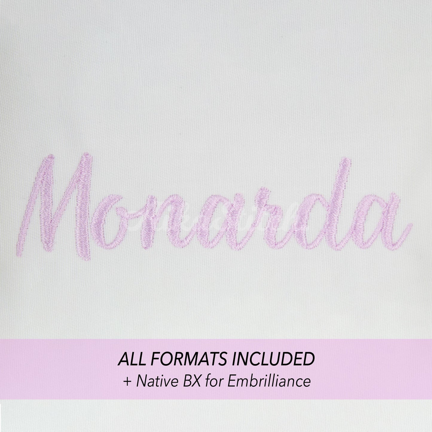 Monarda Native BX Embroidery Font - Satin Stitch Alphabet (11 Sizes)