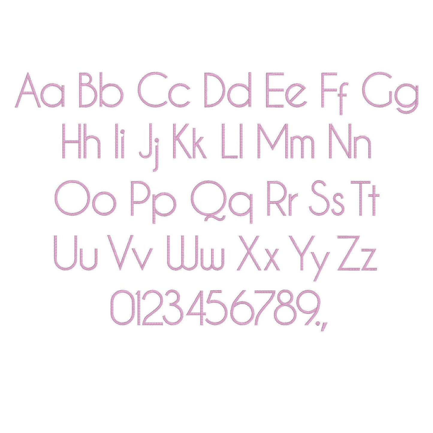 Caviar Native BX Embroidery Font - Satin Stitch Alphabet (6 Sizes)