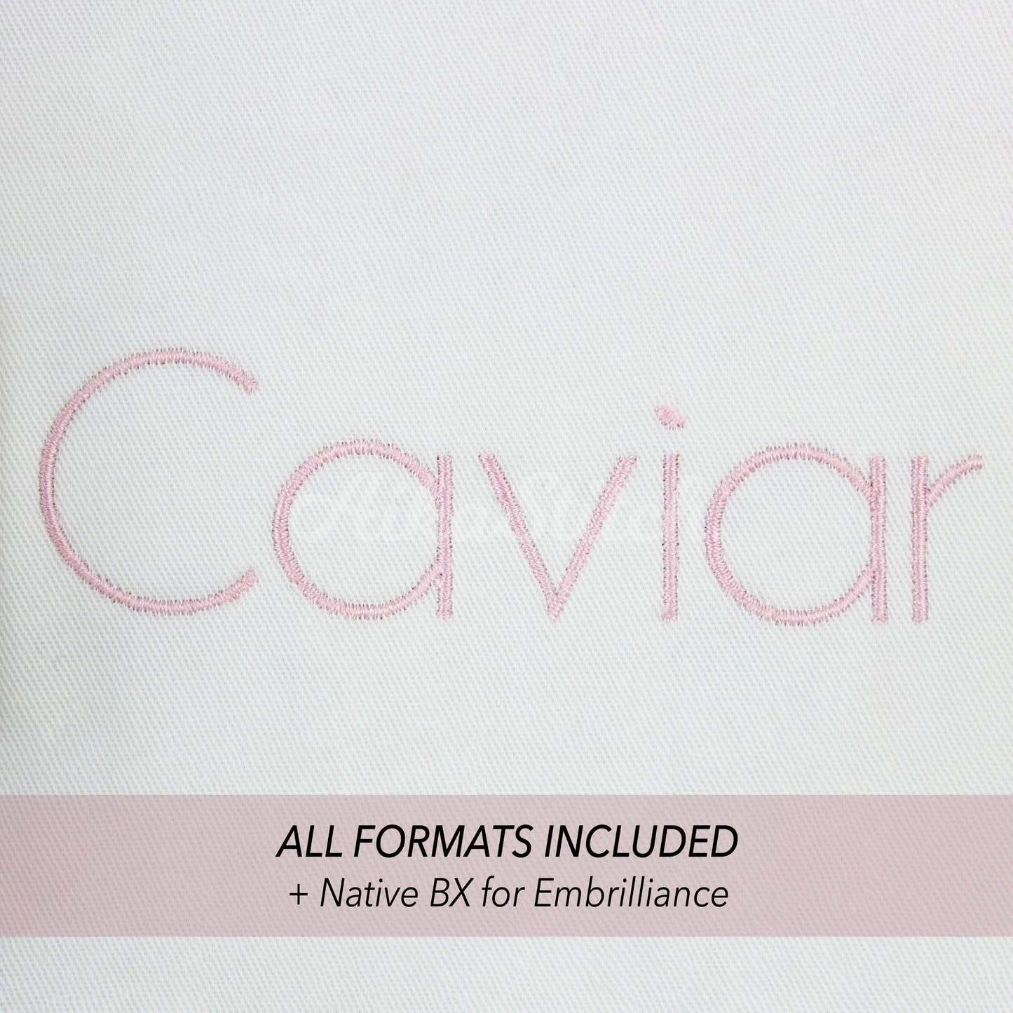 Caviar Native BX Embroidery Font - Satin Stitch Alphabet (6 Sizes)