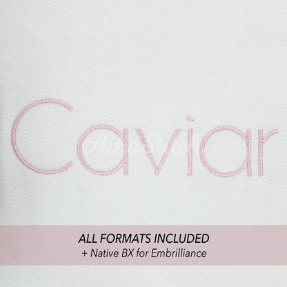 Caviar Native BX Embroidery Font - Satin Stitch Alphabet (6 Sizes)