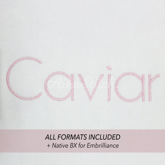 Caviar Native BX Embroidery Font - Satin Stitch Alphabet (6 Sizes)