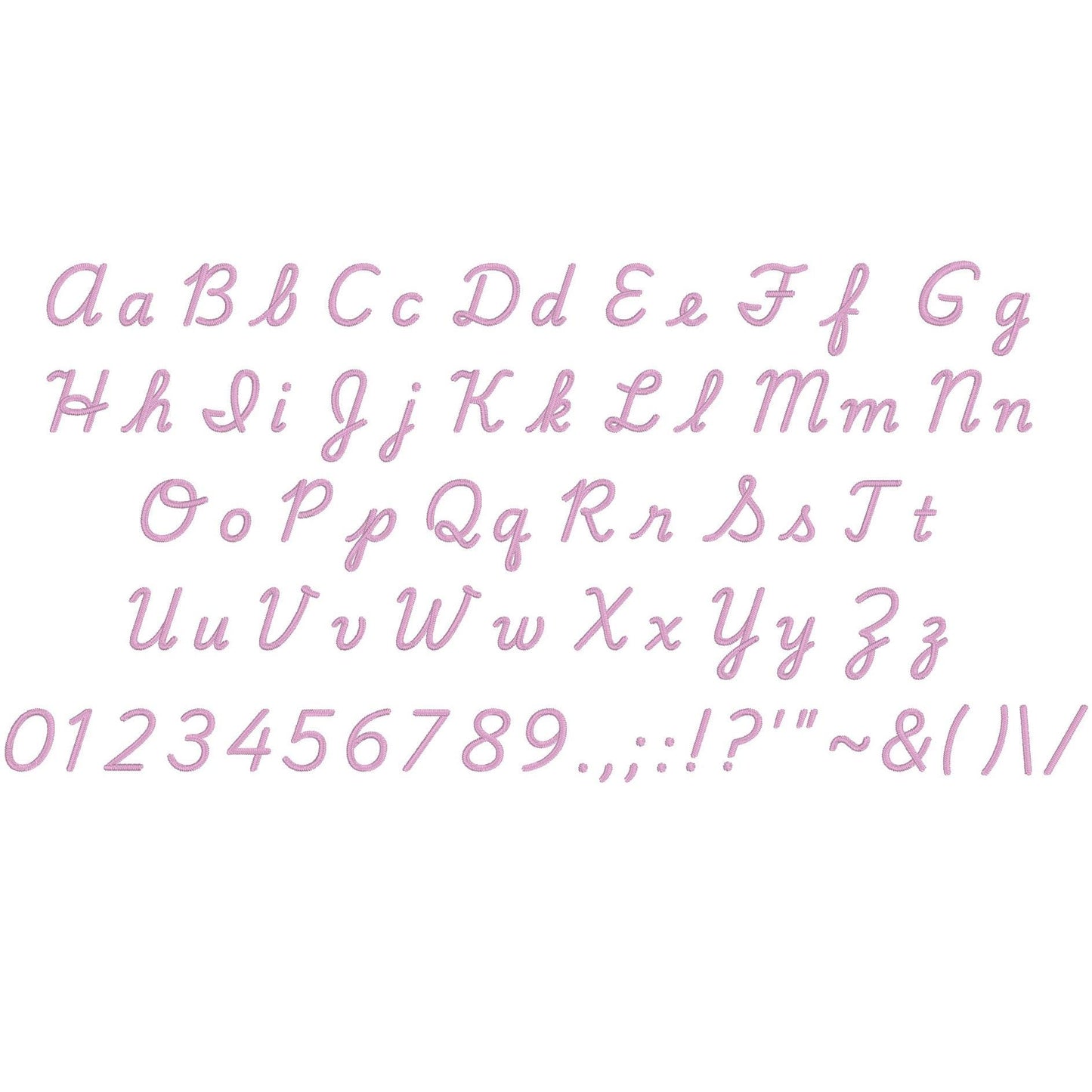 Playground Native BX Embroidery Font - Satin Stitch Alphabet (10 Sizes)