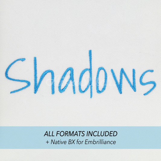Shadows Native BX Embroidery Font - Satin Stitch Alphabet (10 Sizes)