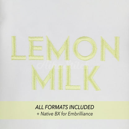 Lemon Milk Native BX Embroidery Font - Satin Stitch Alphabet (10 Sizes)