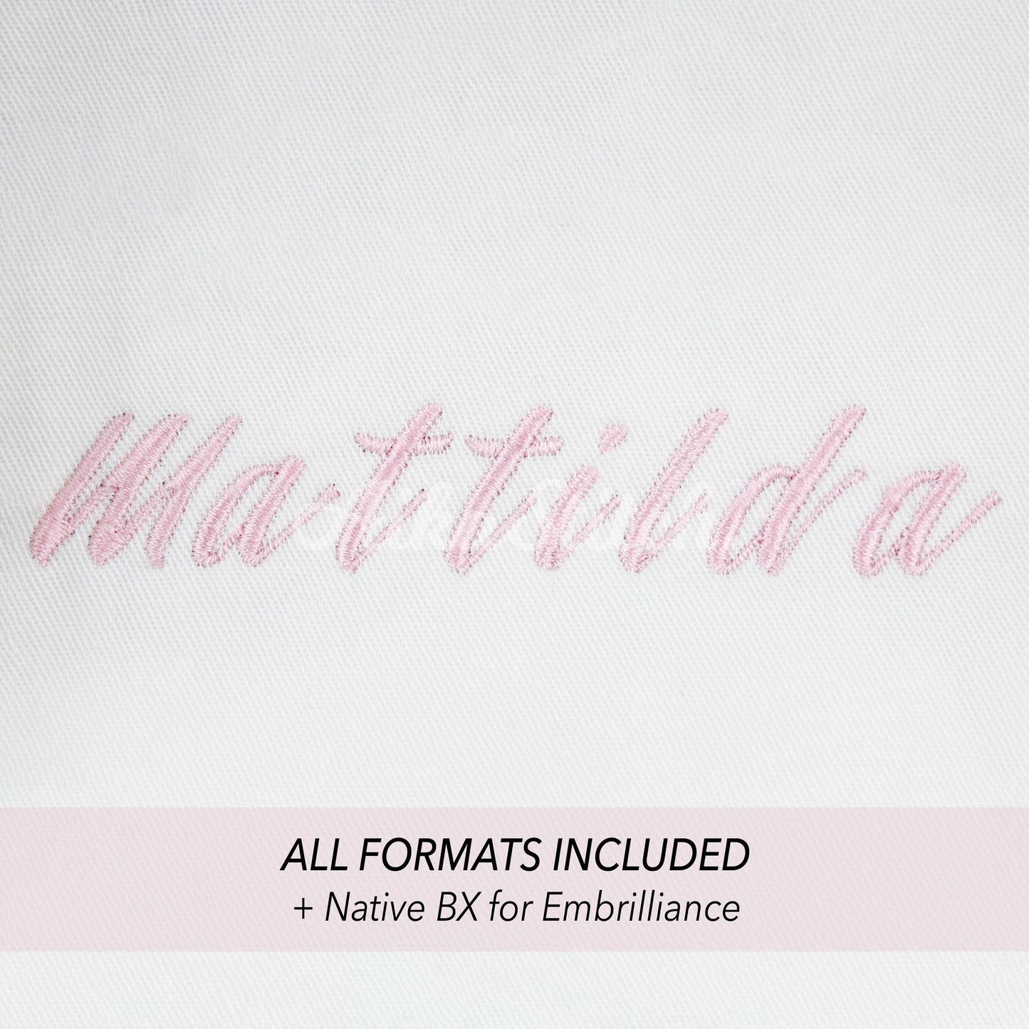Mattilda Native BX Embroidery Font - Satin Stitch Alphabet (6 Sizes)