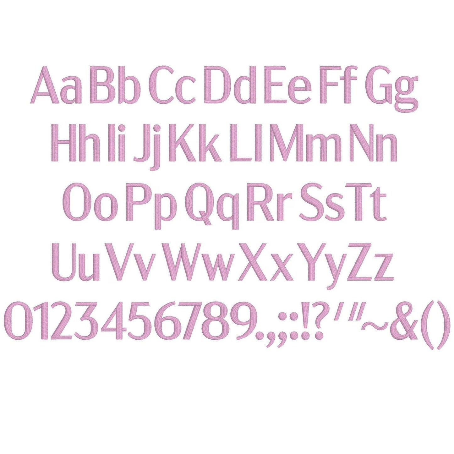 Acme Gothic Native BX Embroidery Font - Satin Stitch Alphabet (10 Sizes)