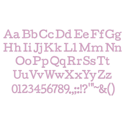 Cutive Native BX Embroidery Font - Satin Stitch Alphabet (10 Sizes)