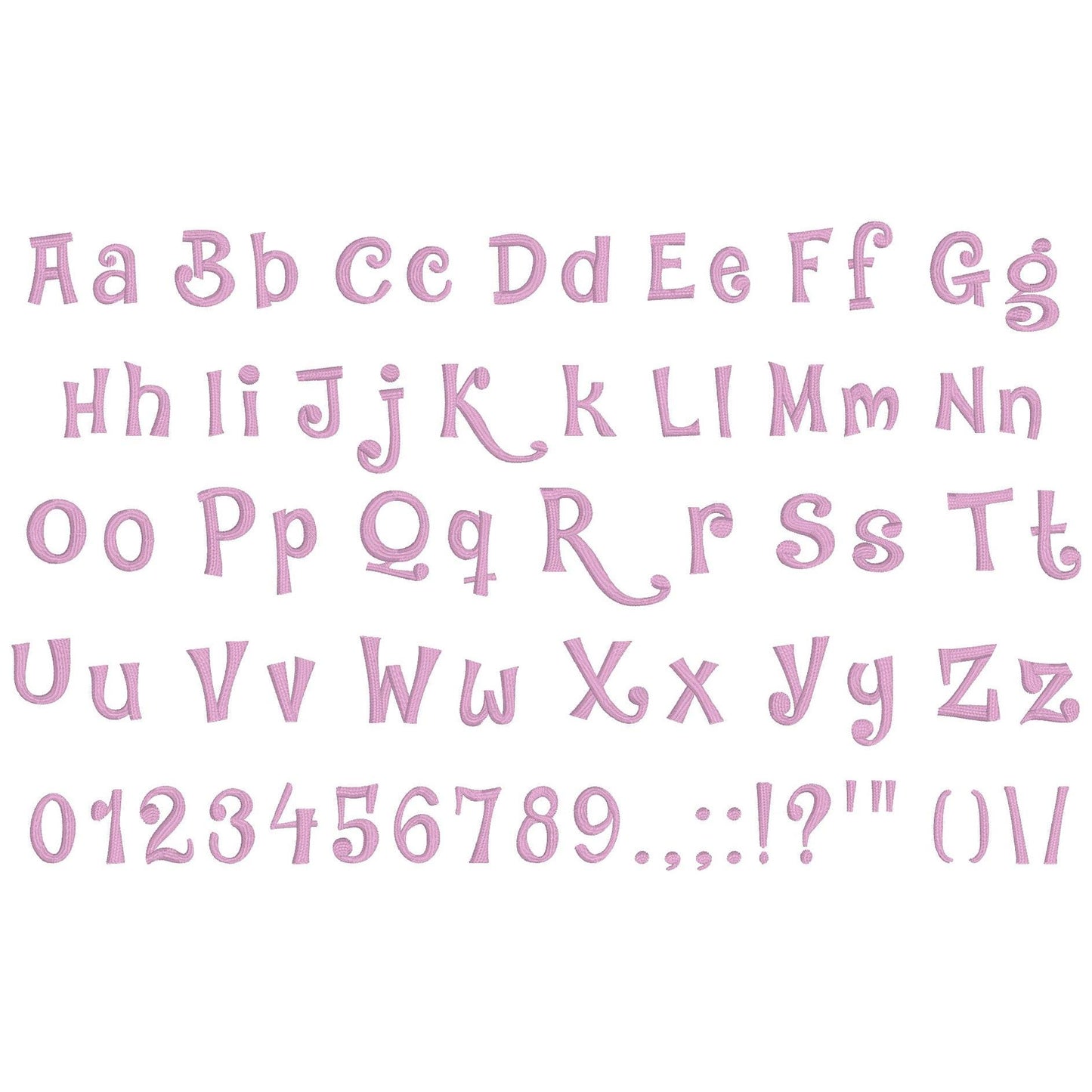 Jambo Native BX Embroidery Font - Satin Stitch Alphabet (10 Sizes)
