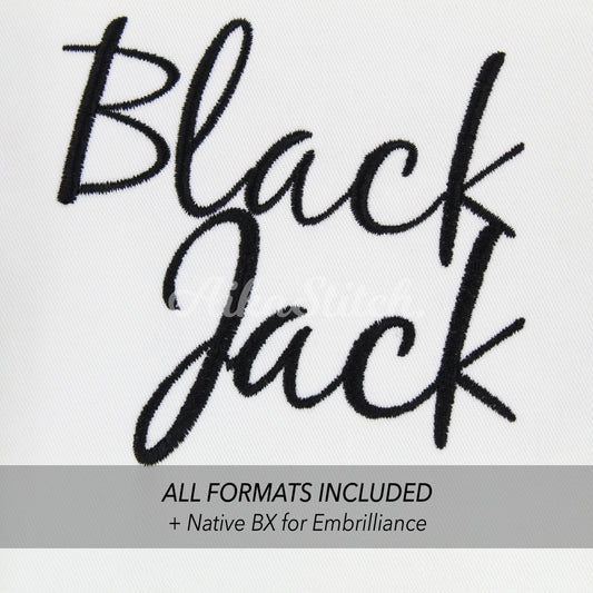 Black Jack Native BX Embroidery Font - Satin Stitch Alphabet (10 Sizes)