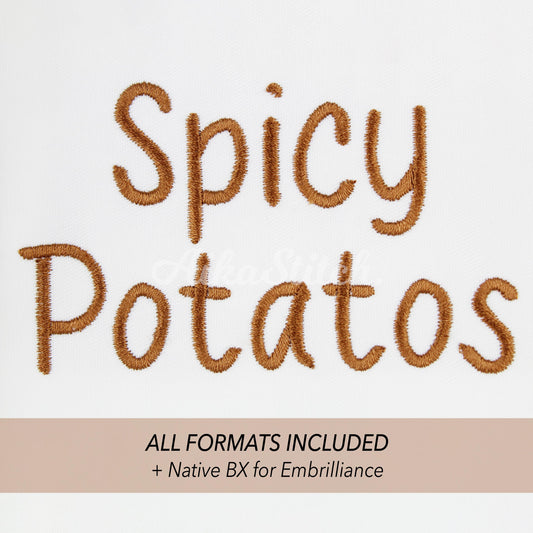 Spicy Native BX Embroidery Font - Satin Stitch Alphabet (6 Sizes)