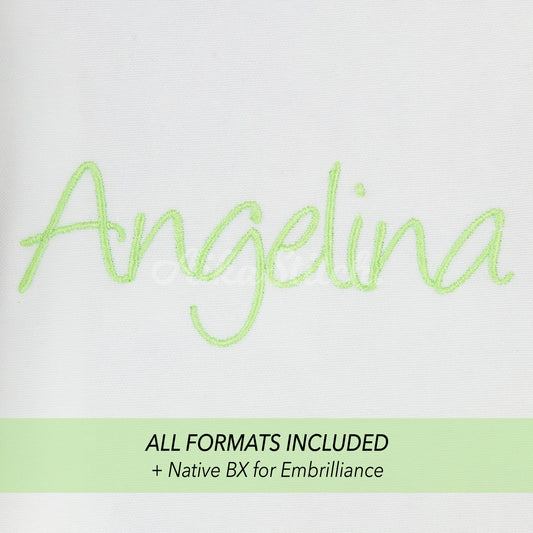Angelina Native BX Embroidery Font - Satin Stitch Alphabet (10 Sizes)