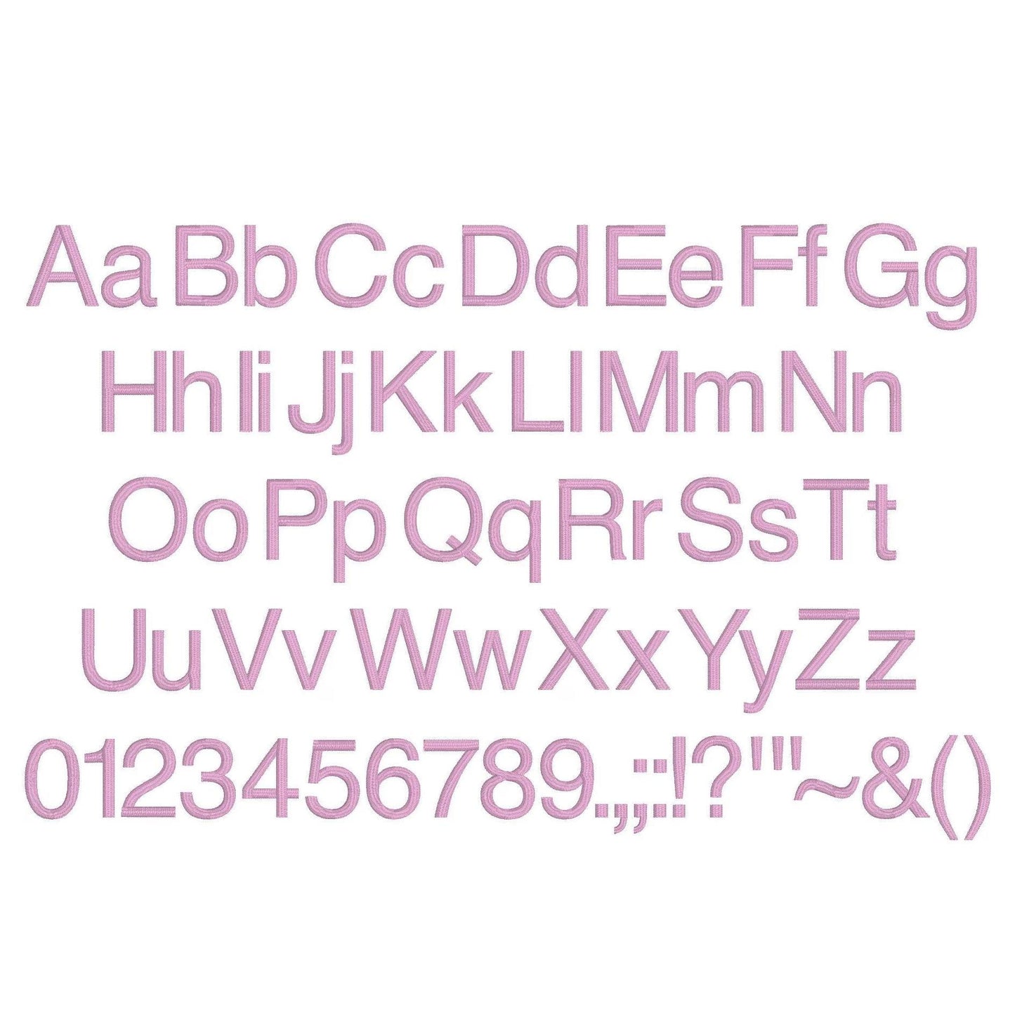 Helvetica Native BX Embroidery Font - Satin Stitch Alphabet (10 Sizes)