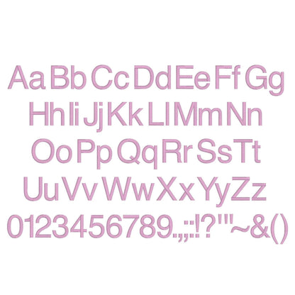 Helvetica Native BX Embroidery Font - Satin Stitch Alphabet (10 Sizes)
