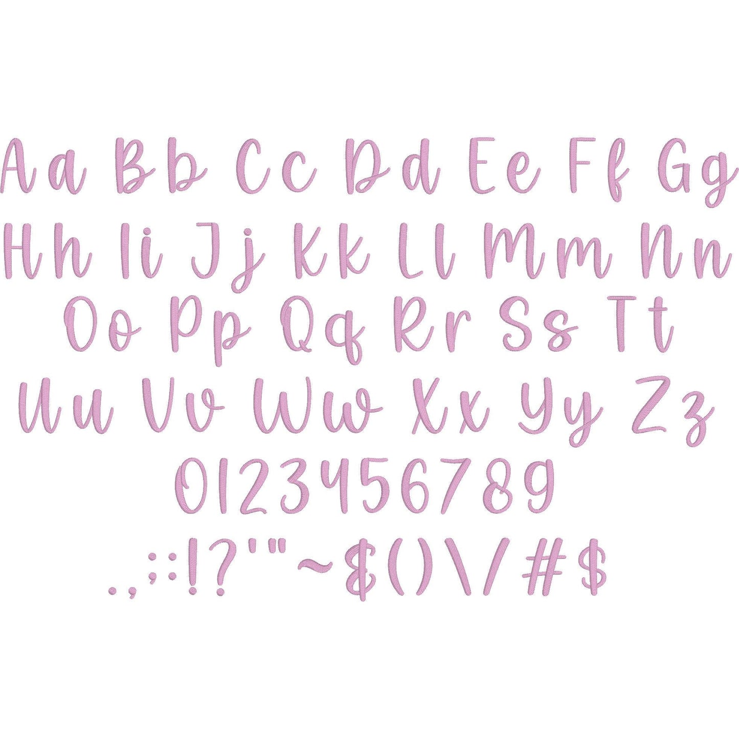 Latte Native BX Embroidery Font - Satin Stitch Alphabet (11 Sizes)