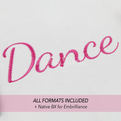 Dance Native BX Embroidery Font - Satin Stitch Alphabet (11 Sizes)